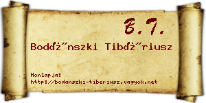 Bodánszki Tibériusz névjegykártya